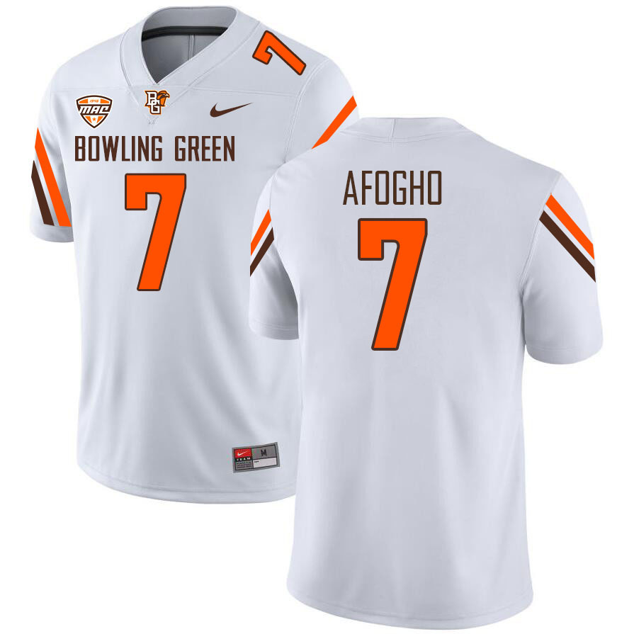 Bowling Green State Falcons #7 David Afogho College Football Jerseys Stitched-White